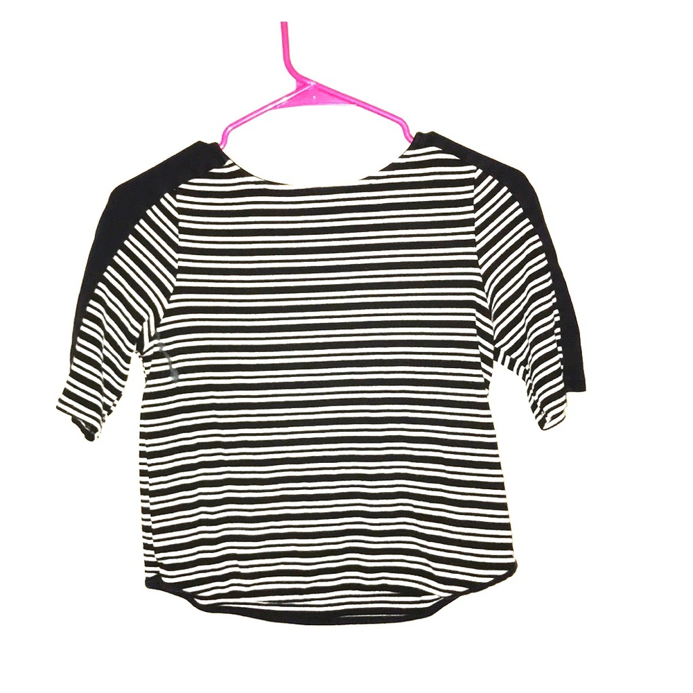 Black and White striped crop top